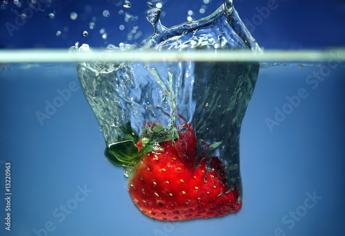 Strawberry in water