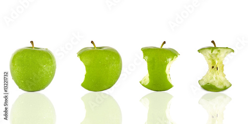 eating a green apple