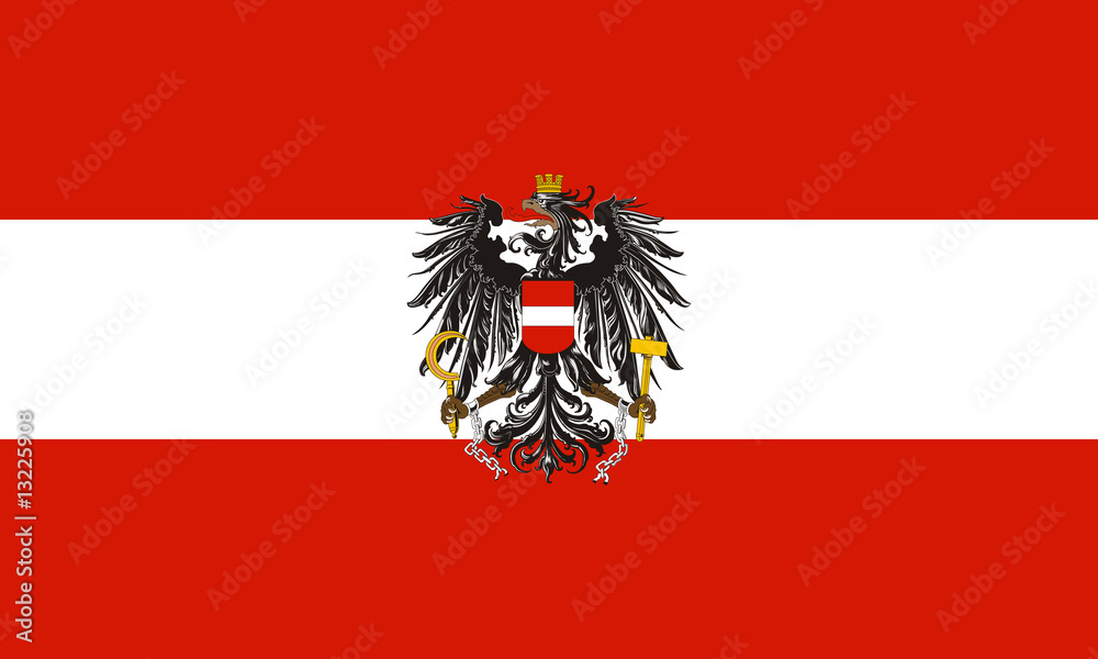 österreich fahne adler austria flag eagle Stock-Illustration