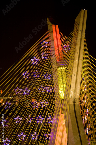 Awesome bridge lit up at night