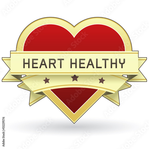 Heart healthy food or product package label and sticker