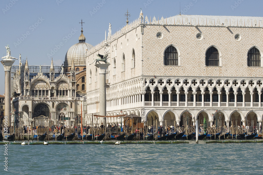Venice: Ducale Palace and St. Mark basilica viewed from basin