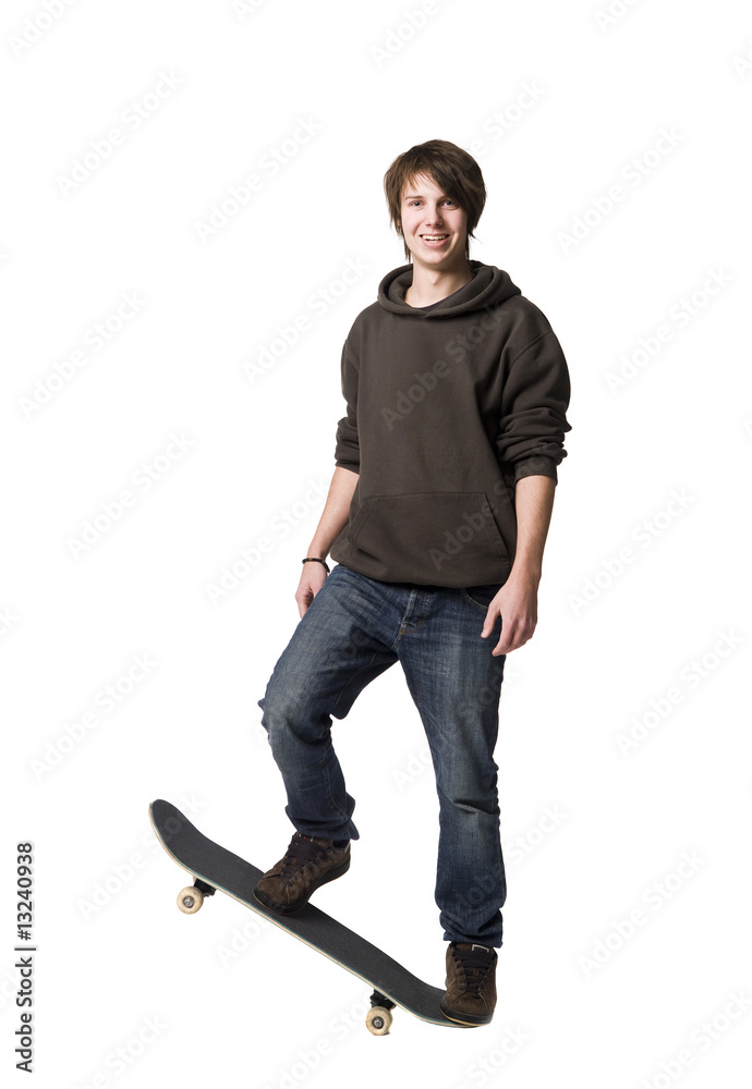 Naklejka premium Boy with a skateboard