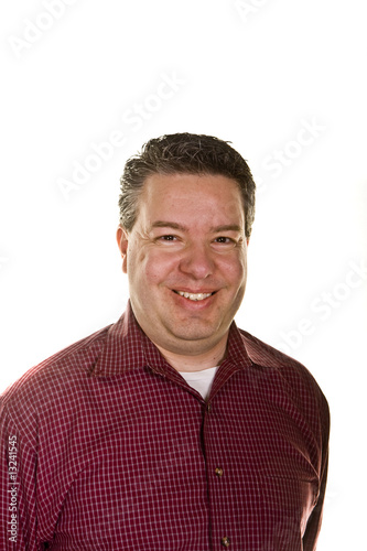 Man in Red Plaid Shirt Smiling