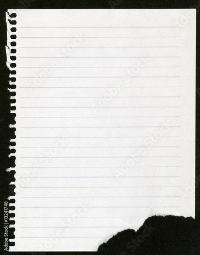Page de carnet à spirales arrachée.