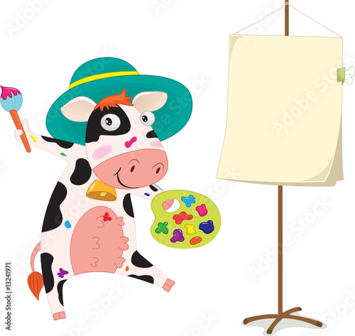 a painting cow