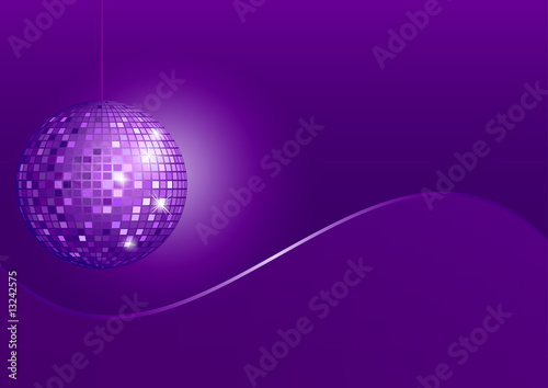 Disco Sphere on Violet Background