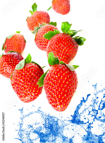 Strawberry falling