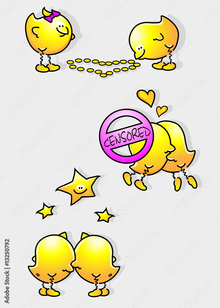 Fototapeta premium Cartoon vögel