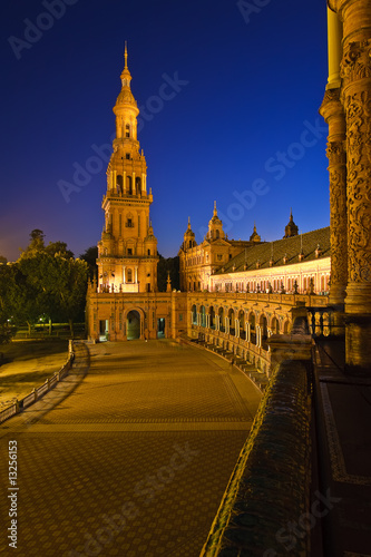 Plaza de Espana at night, Sevilla, Spain © sborisov