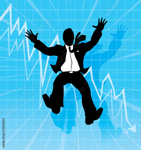 Falling businessman