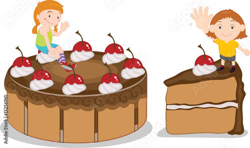 children and cake