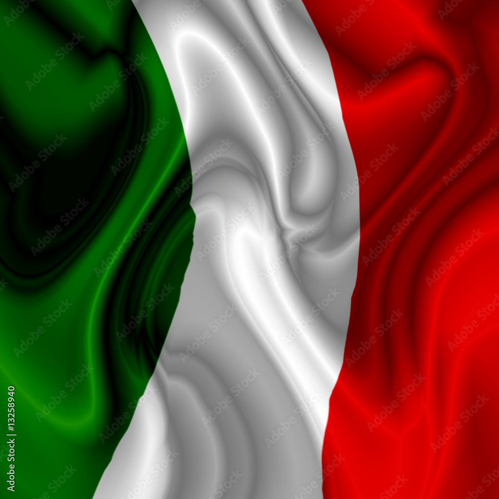 Bandiera Italia-Italy Flag-Drapeau Italie Illustration Stock
