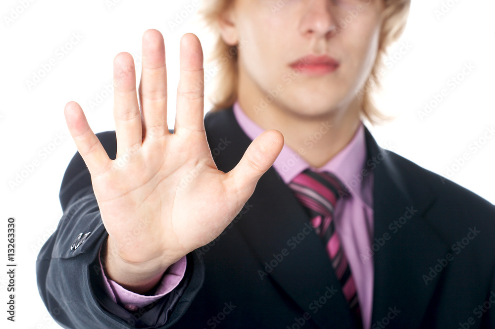 A business man with an gesture hand A business man with an gesture hand
