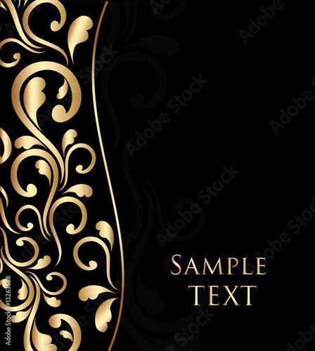 Abstract waves with floral ornament