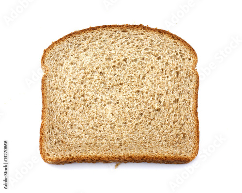 Stone ground whole wheat bread slice