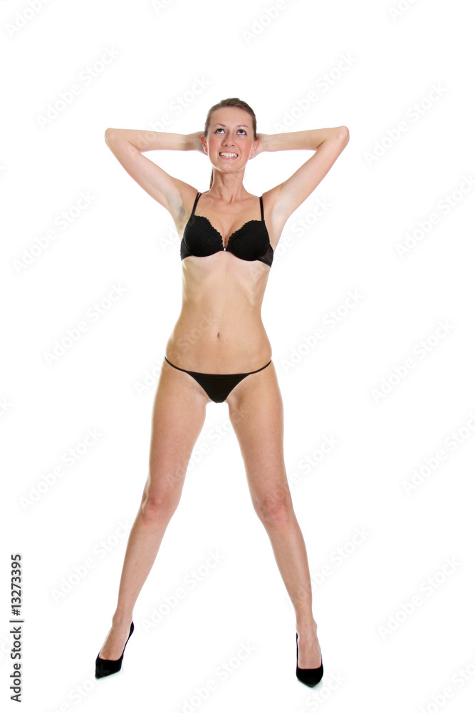 Portrait in full growth - the young beautiful girl in underwear Portrait in full growth - the young beautiful girl in underwear