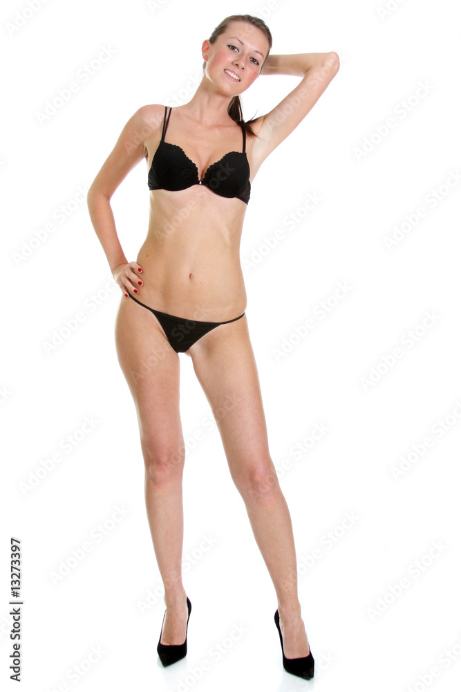 Portrait in full growth - the young beautiful girl in underwear Portrait in full growth - the young beautiful girl in underwear