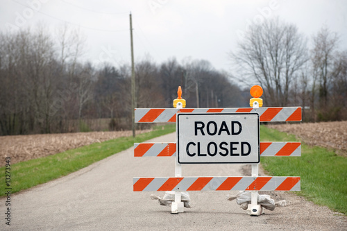 Road closed sign