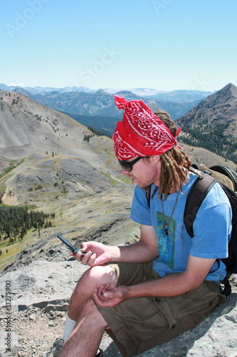 Hiker On Phone