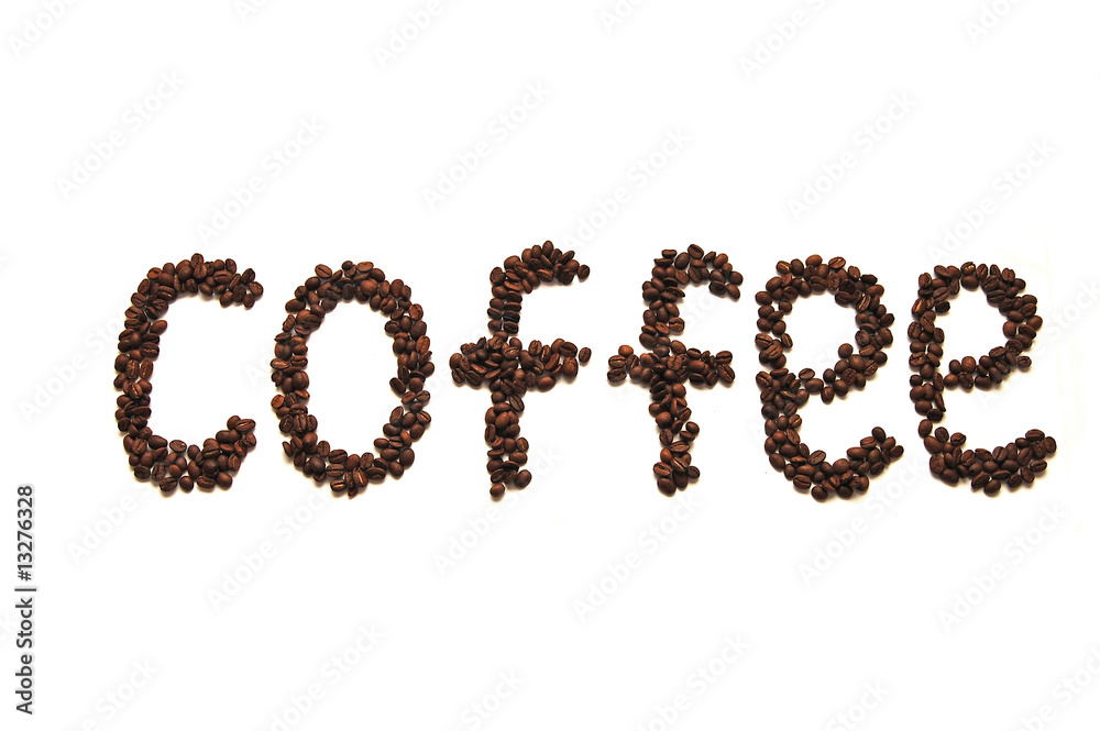 Coffee word written grain of coffee Coffee word written grain of coffee