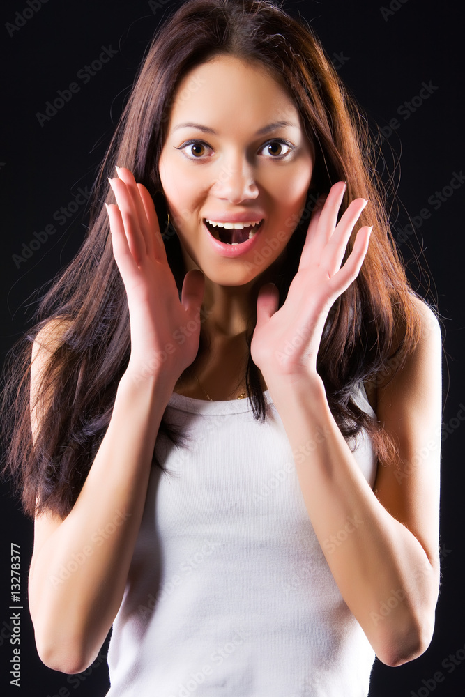 Young wondering woman portrait Young wondering woman portrait