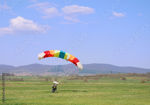 Parachutist landing