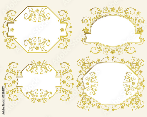 Collection of vintage floral gold frame