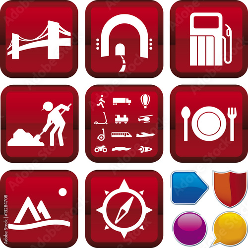 on the road icon set
