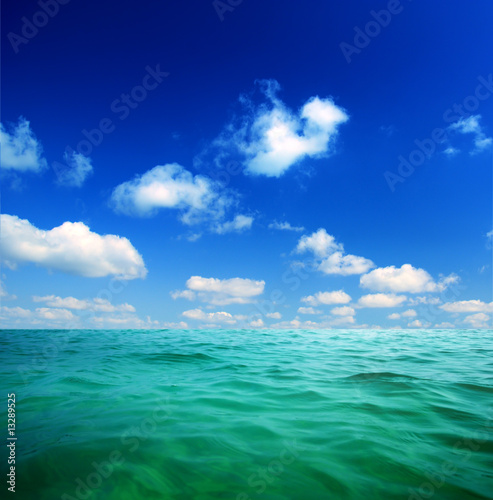 oceans water and blue sky