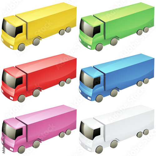 Camion semi-remorque en couleur (détouré)