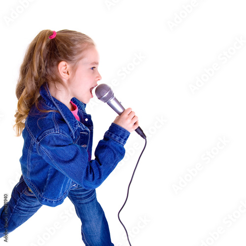 Young girl with microphone