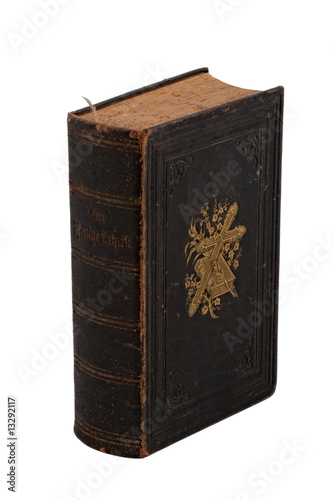 Vintage bible book isolated on white