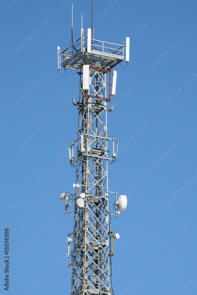 Communication antenna tower and repeater equipment