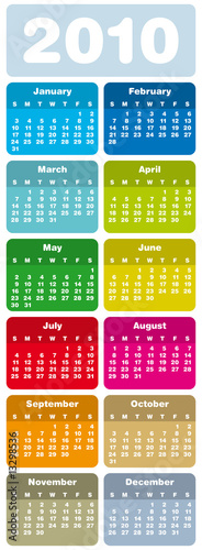 Colorful Calendar for 2010