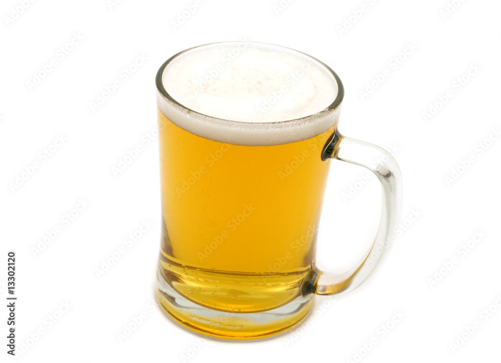 fresh beer on white background fresh beer on white background