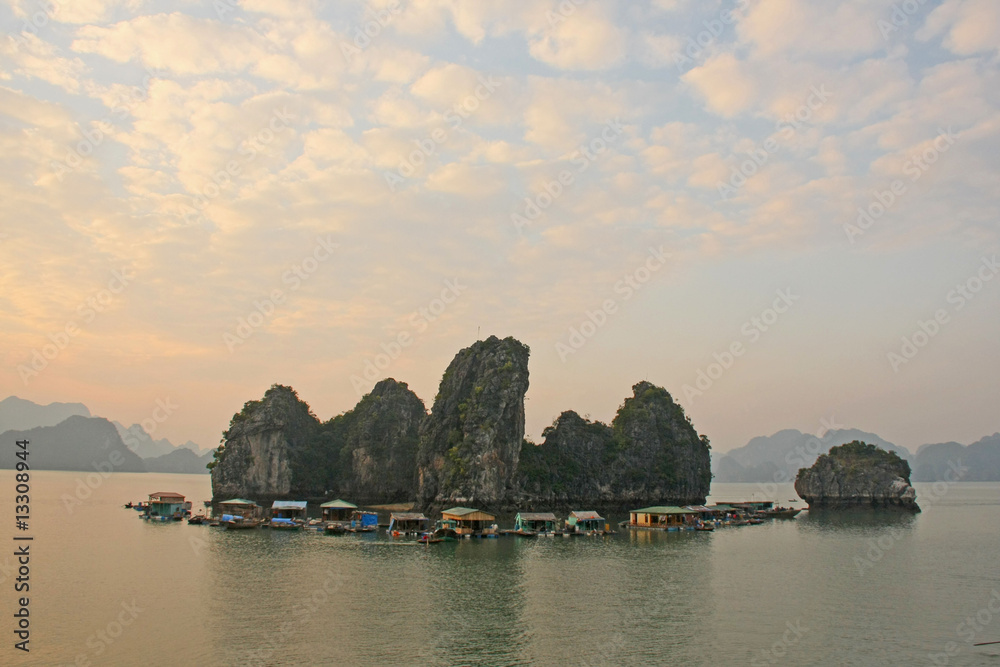 Fototapeta premium halong,village côtier
