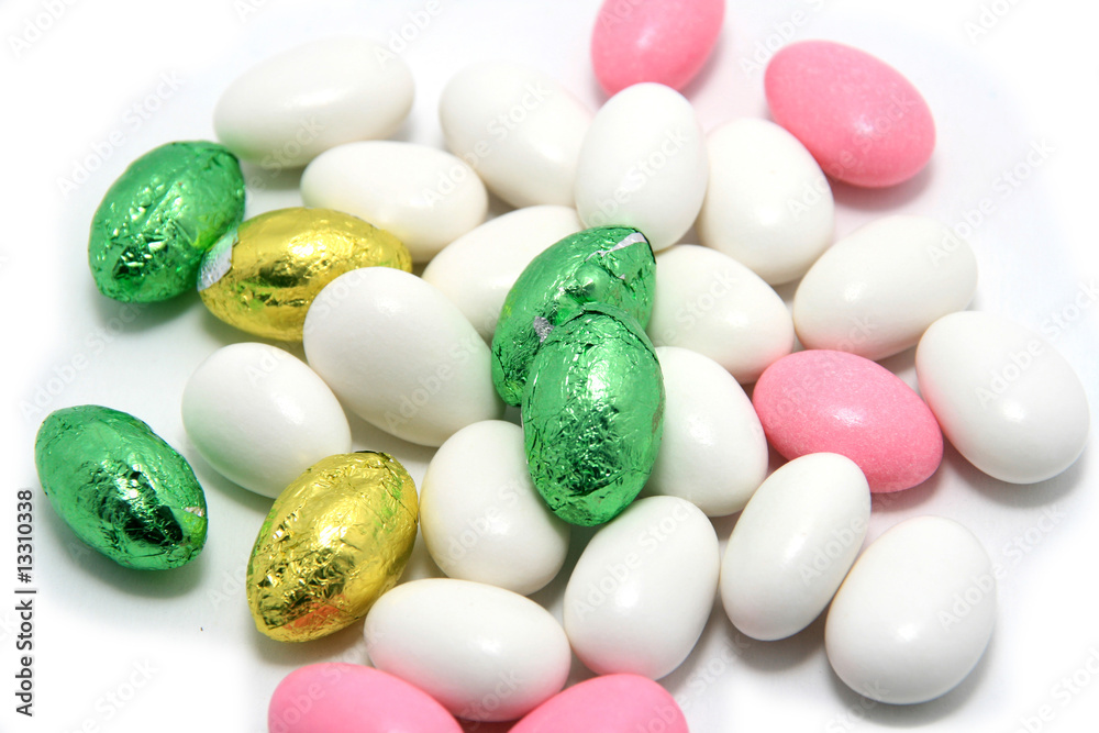 easter sugar and chocolate almonds easter sugar and chocolate almonds