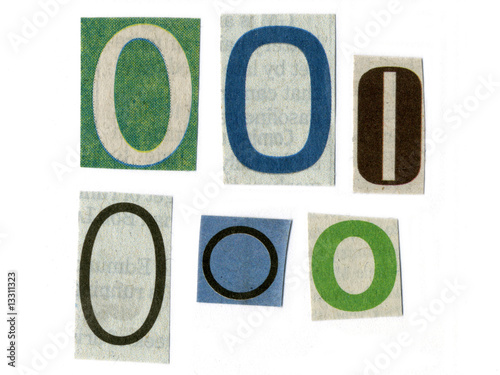 letter cut from newsprint