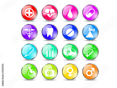 Medical and health care vector icons