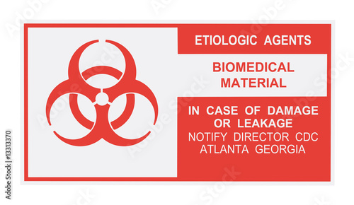 Etiologic Agents Warning Label photo
