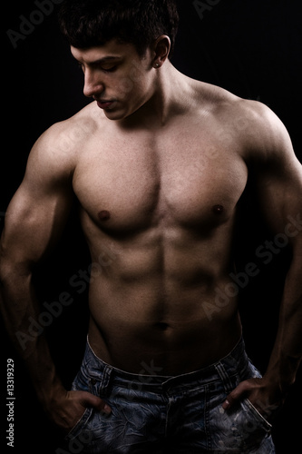 Fine art image of muscular sexy shirtless man