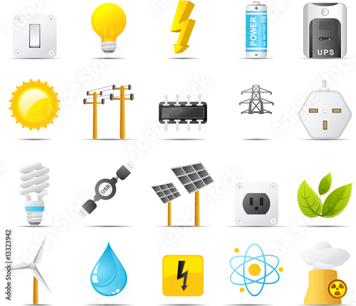 Nouve vector icons. Power, Energy and Electricity photo