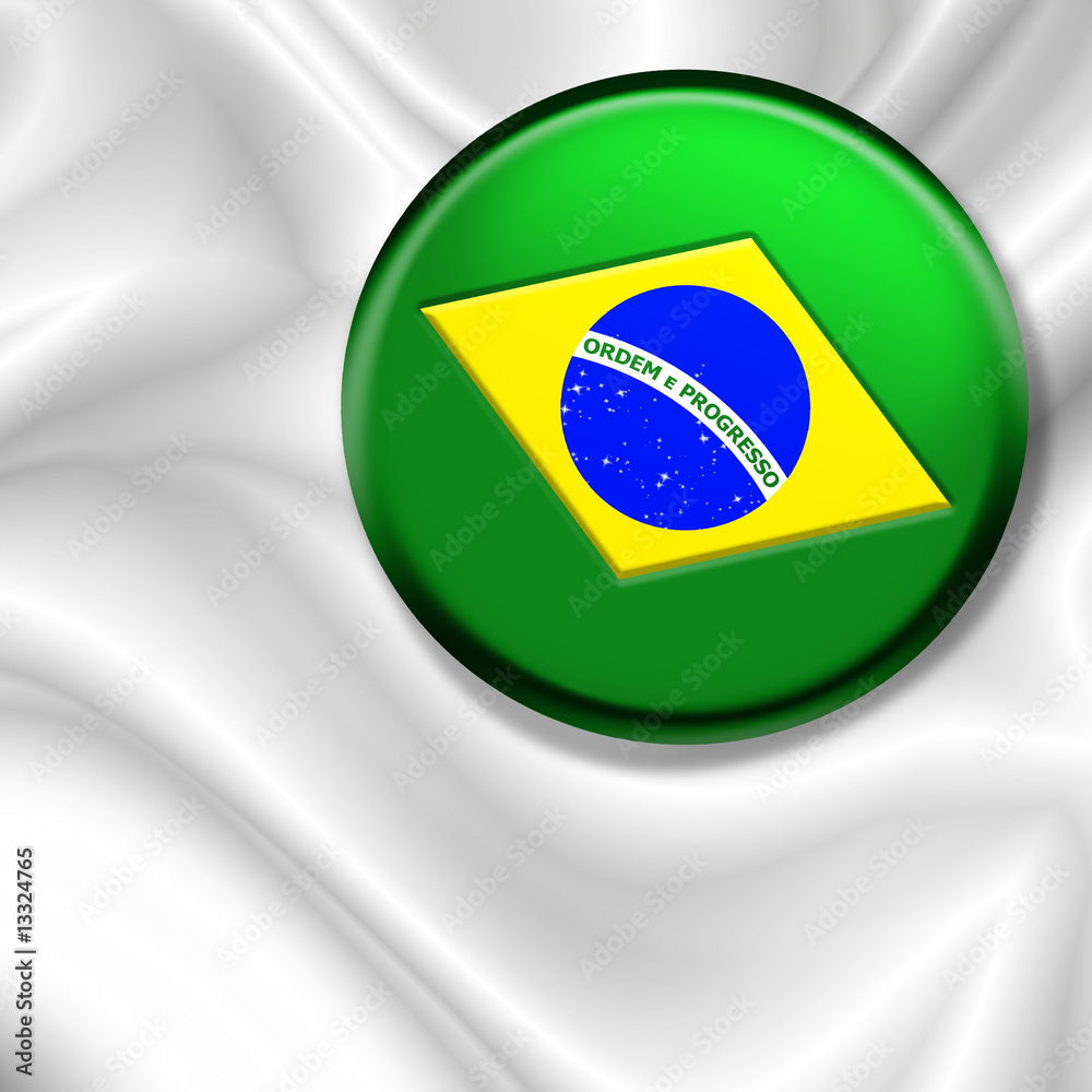 Fototapeta premium Bandiera Spilla-Badge Flag-Drapeau Brésil