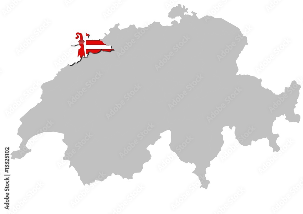 Naklejka premium Kanton Jura auf Schweiz