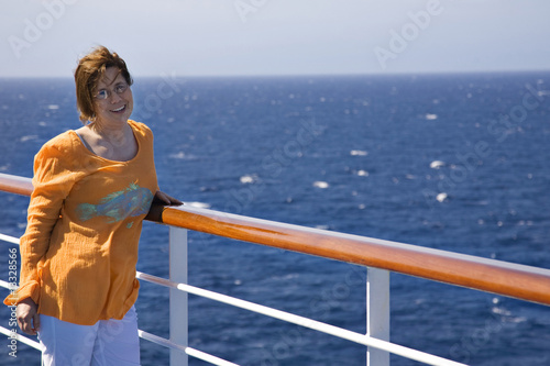 Happy woman on a cruise