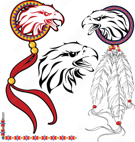The complete set of colour vector sketches for tattoo