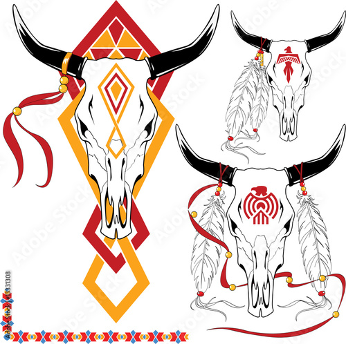 The complete set of colour vector sketches for tattoo