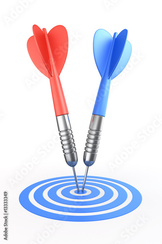 Darts hitting target