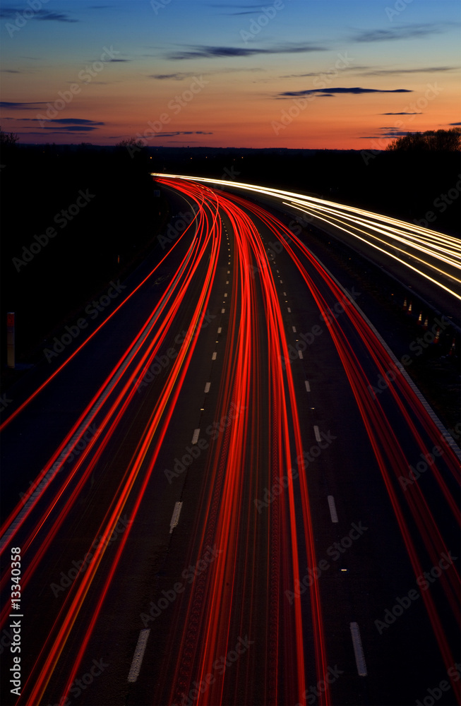 motorway light trails